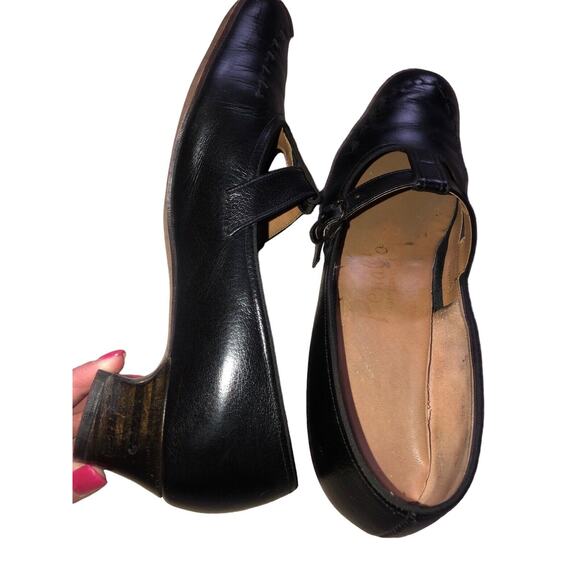 BTG WOMENS PENALJO BONE LEATHER BLACK HEELS MADE‎ IN USA Size 7-7.5 - Picture 12 of 12